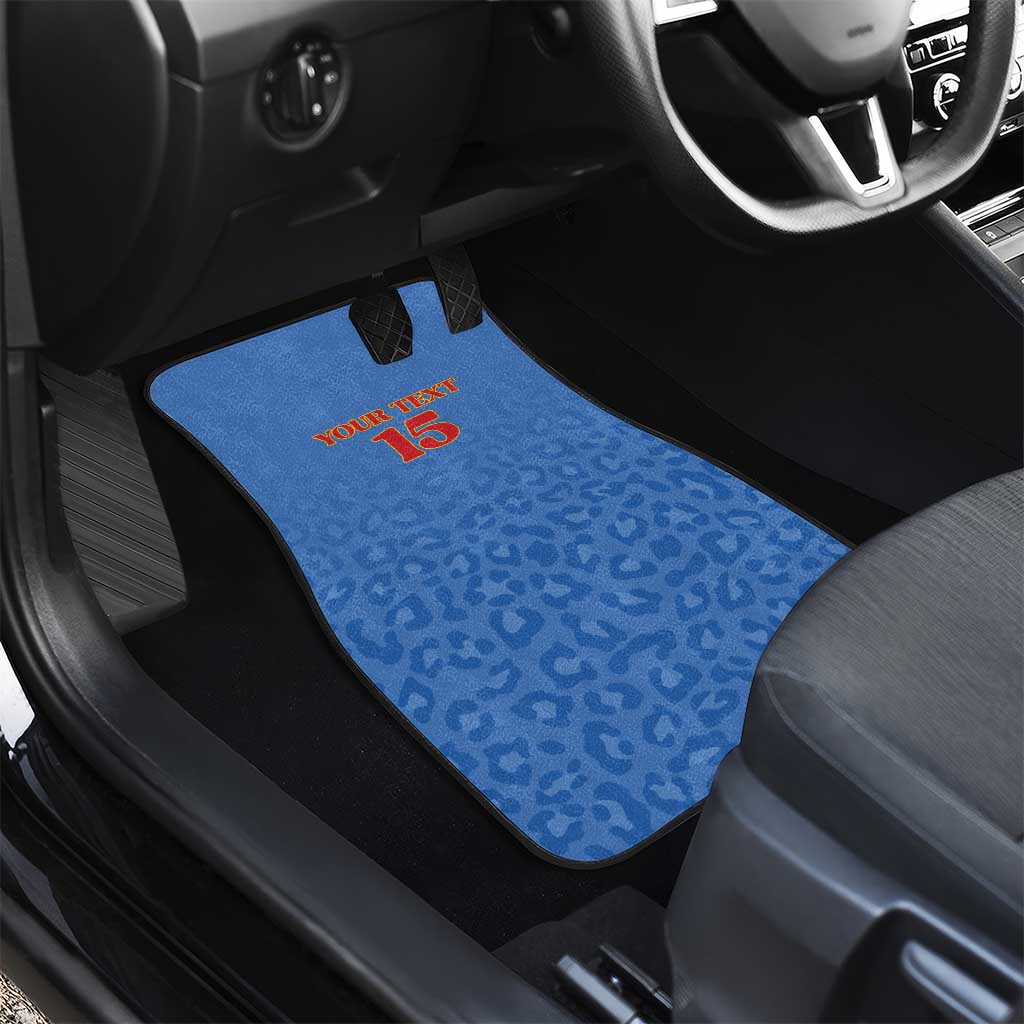 Afro DR Congo Football Custom Car Mats Viva Les Leopards - Blue - African Pride