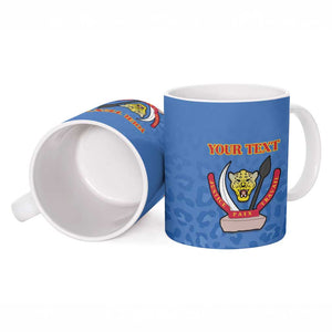 Custom DR Congo Football Ceramic Mug Go Champions Leopards - Blue