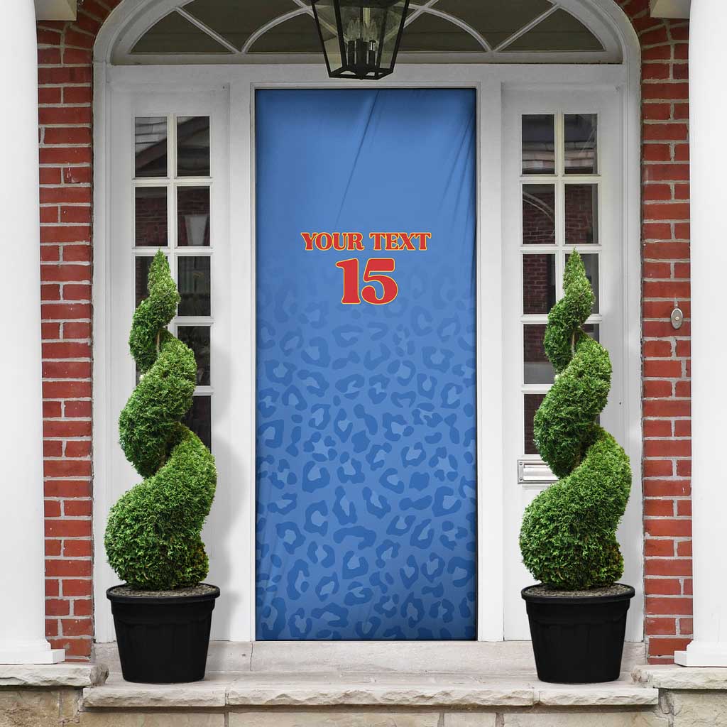 Custom DR Congo Football Door Cover Go Champions Leopards - Blue