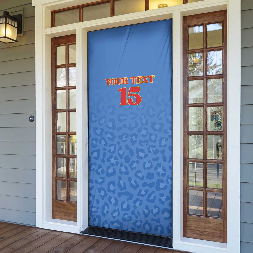 Custom DR Congo Football Door Cover Go Champions Leopards - Blue