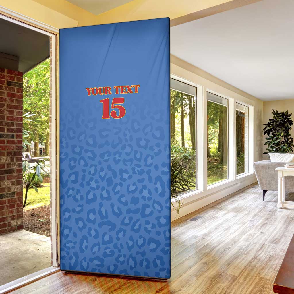Custom DR Congo Football Door Cover Go Champions Leopards - Blue