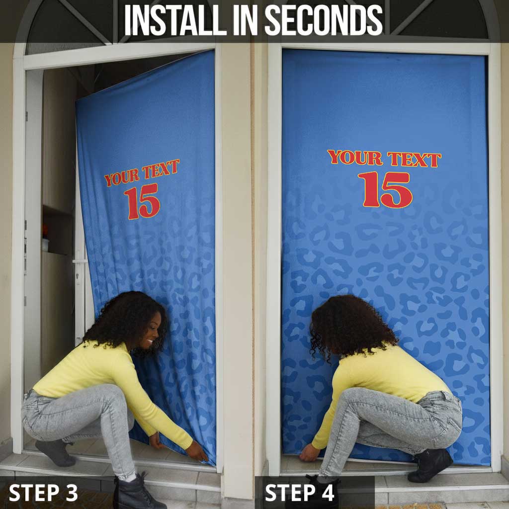 Custom DR Congo Football Door Cover Go Champions Leopards - Blue