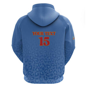 Afro DR Congo Football Custom Hoodie Viva Les Leopards - Blue - African Pride