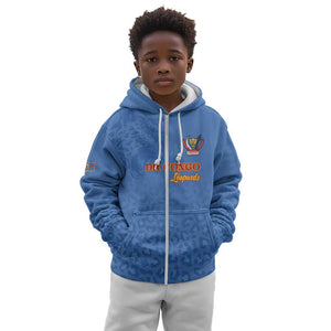 Afro DR Congo Football Custom Kid Hoodie Viva Les Leopards - Blue - African Pride