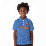 Afro DR Congo Football Custom Kid Polo Shirt Viva Les Leopards - Blue - African Pride
