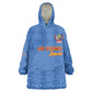 Afro DR Congo Football Custom Kid Wearable Blanket Hoodie Viva Les Leopards - Blue - African Pride