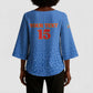 Custom DR Congo Football Kimono Sleeve Blouse Go Champions Leopards - Blue