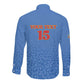 Afro DR Congo Football Custom Long Sleeve Button Shirt Viva Les Leopards - Blue - African Pride