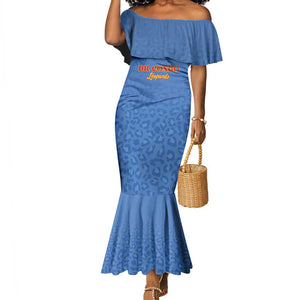 Afro DR Congo Football Custom Mermaid Dress Viva Les Leopards - Blue - African Pride