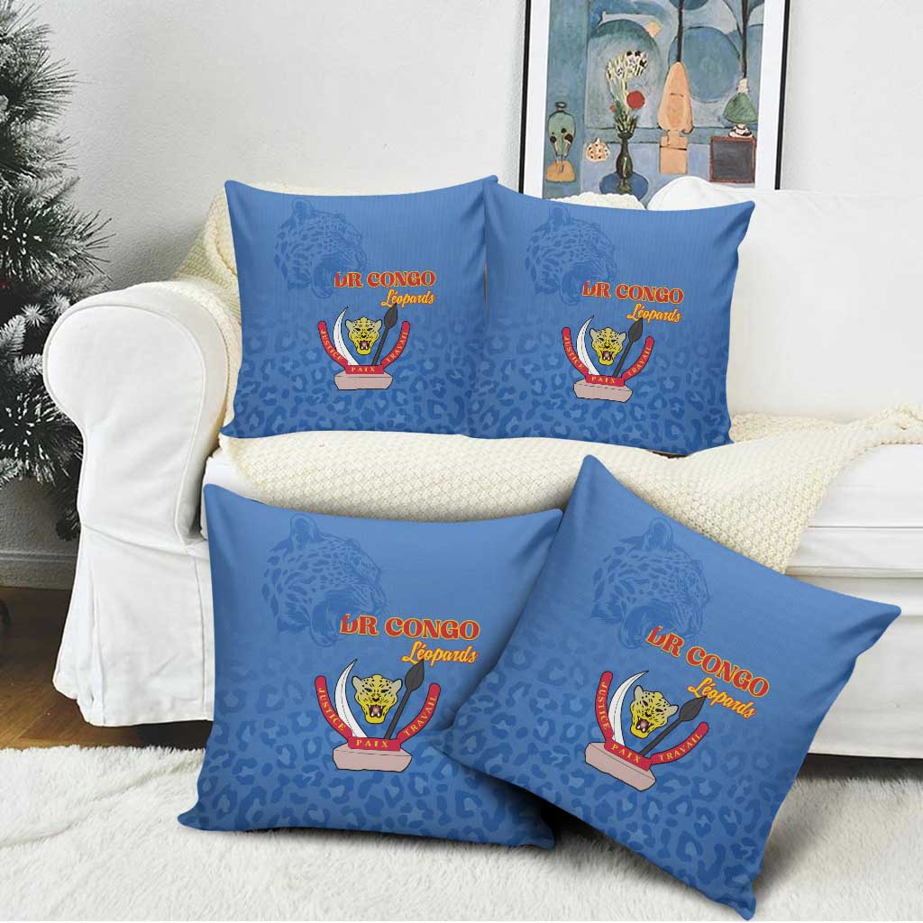 DR Congo Football Pillow Cover Go Champions Leopards - Blue