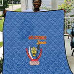 Afro DR Congo Football Quilt Viva Les Leopards - Blue - African Pride