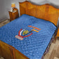 Afro DR Congo Football Quilt Viva Les Leopards - Blue - African Pride