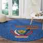 Afro DR Congo Football Round Carpet Viva Les Leopards - Blue - African Pride