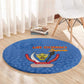Afro DR Congo Football Round Carpet Viva Les Leopards - Blue - African Pride
