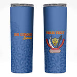 Afro DR Congo Football Custom Skinny Tumbler Viva Les Leopards - Blue - African Pride