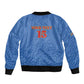 Afro DR Congo Football Custom Sleeve Zip Bomber Jacket Viva Les Leopards - Blue - African Pride