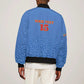 Afro DR Congo Football Custom Sleeve Zip Bomber Jacket Viva Les Leopards - Blue - African Pride