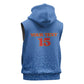 Afro DR Congo Football Custom Sleeveless Hoodie Viva Les Leopards - Blue - African Pride