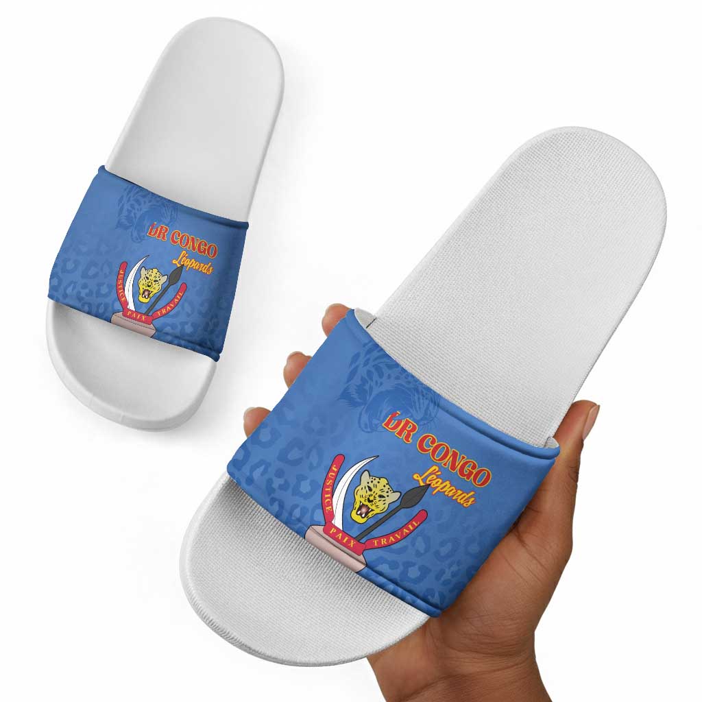 DR Congo Football Slide Sandals Go Champions Leopards - Blue