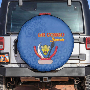 Afro DR Congo Football Spare Tire Cover Viva Les Leopards - Blue - African Pride