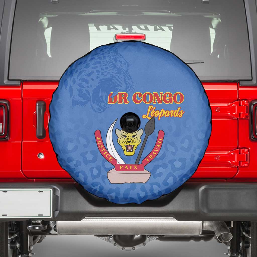 Afro DR Congo Football Spare Tire Cover Viva Les Leopards - Blue - African Pride