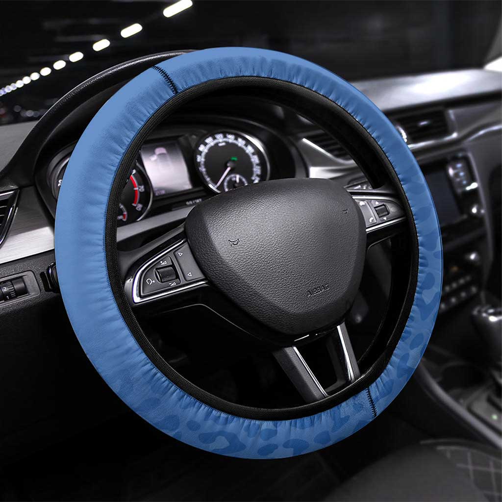 Afro DR Congo Football Steering Wheel Cover Viva Les Leopards - Blue - African Pride
