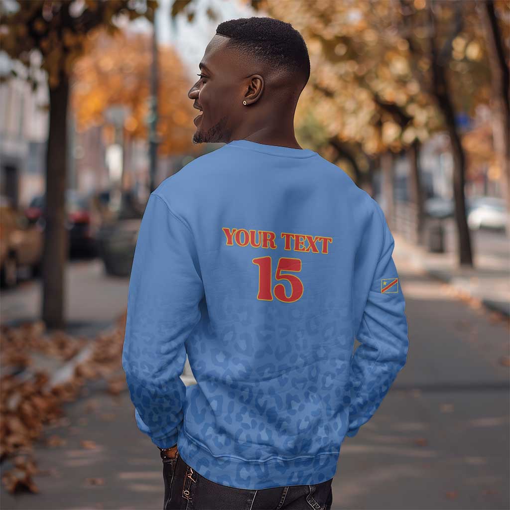 Afro DR Congo Football Custom Sweatshirt Viva Les Leopards - Blue - African Pride
