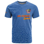 Afro DR Congo Football Custom T shirt Viva Les Leopards - Blue - African Pride