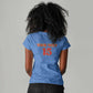 Afro DR Congo Football Custom Women V-Neck T-Shirt Viva Les Leopards - Blue - African Pride
