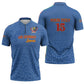 Custom DR Congo Football Zipper Polo Shirt Go Champions Leopards - Blue