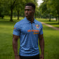 Custom DR Congo Football Zipper Polo Shirt Go Champions Leopards - Blue