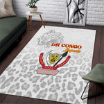 Afro DR Congo Football Area Rug Viva Les Leopards - White - African Pride