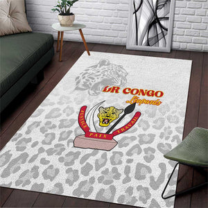 Afro DR Congo Football Area Rug Viva Les Leopards - White - African Pride