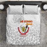 Afro DR Congo Football Bedding Set Viva Les Leopards - White - African Pride