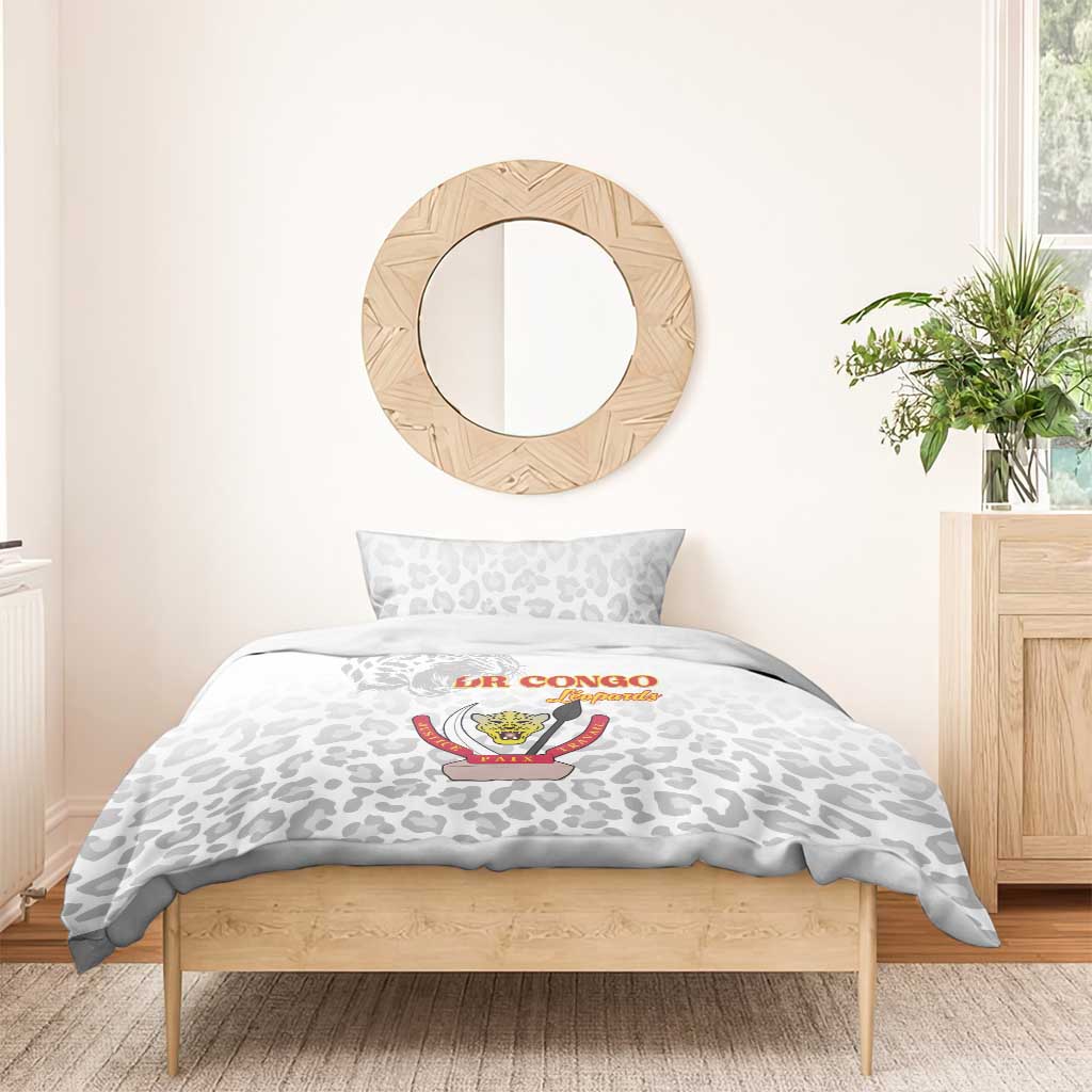 Afro DR Congo Football Bedding Set Viva Les Leopards - White - African Pride