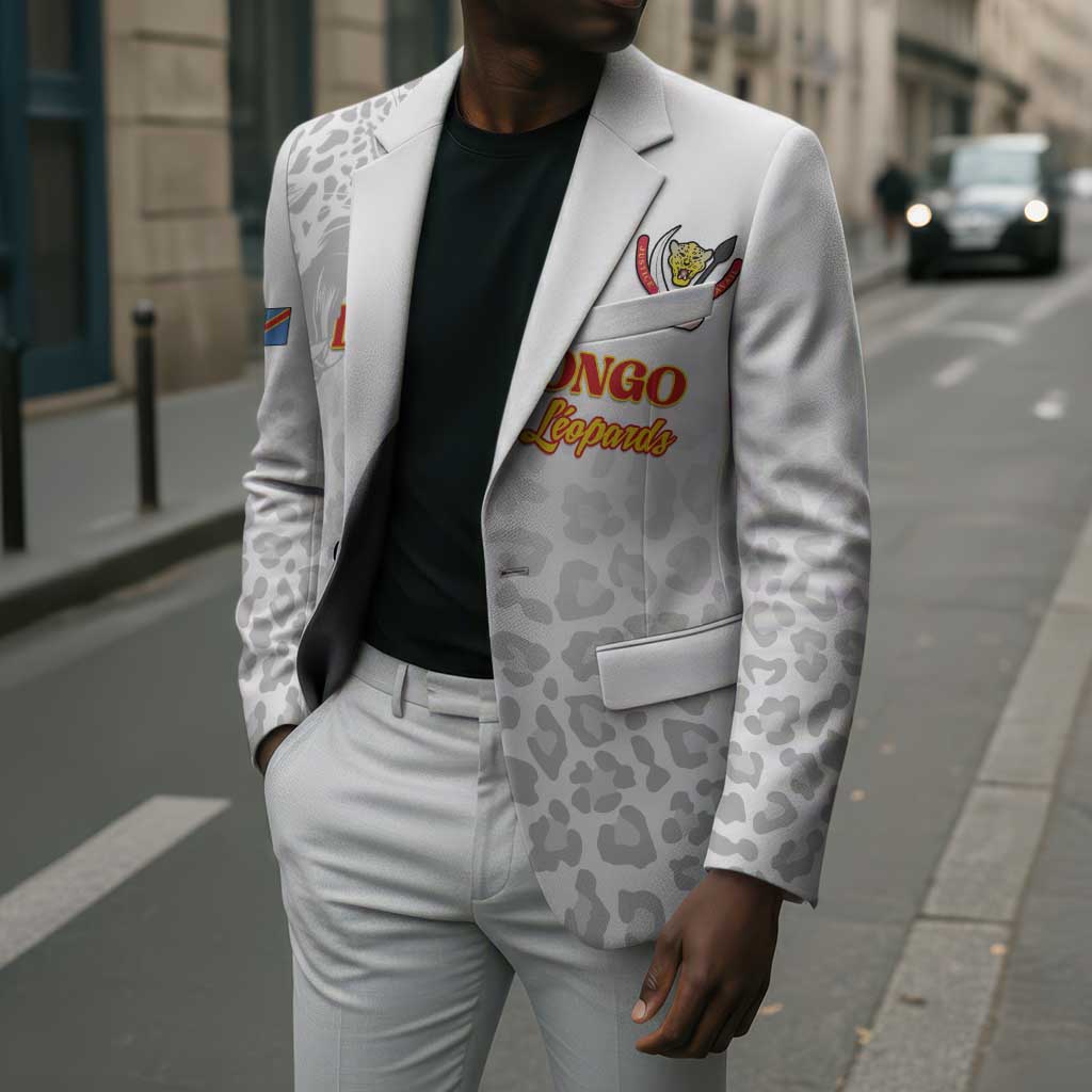 Custom DR Congo Football Blazer Go Champions Leopards - White