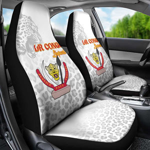 Afro DR Congo Football Car Seat Cover Viva Les Leopards - White - African Pride