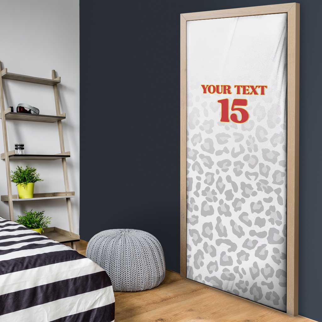 Custom DR Congo Football Door Cover Go Champions Leopards - White