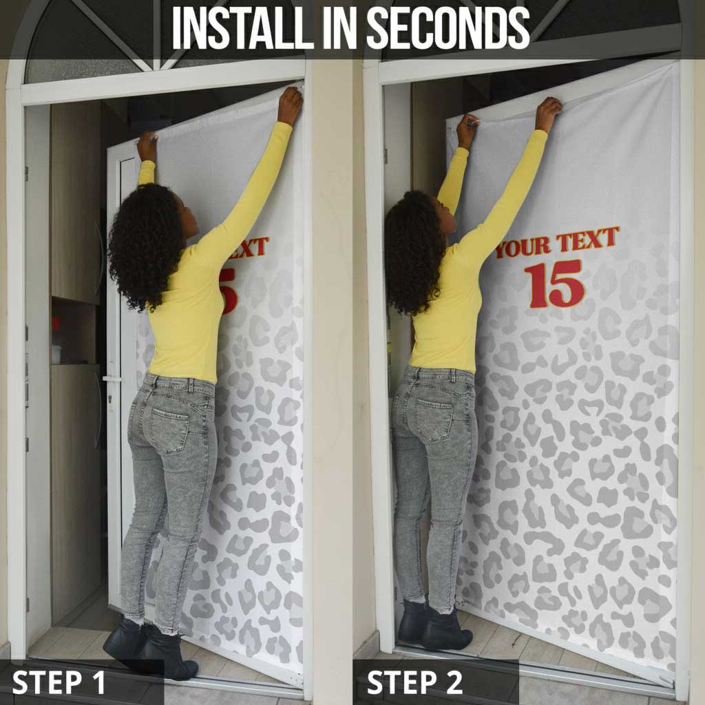 Custom DR Congo Football Door Cover Go Champions Leopards - White