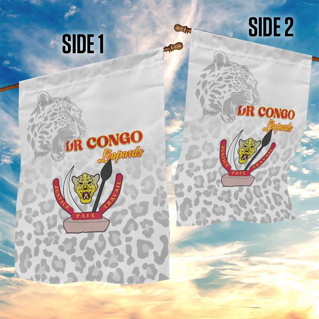 Afro DR Congo Football Garden Flag Viva Les Leopards - White - African Pride