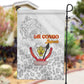 Afro DR Congo Football Garden Flag Viva Les Leopards - White - African Pride