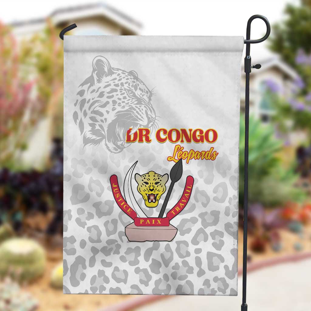 Afro DR Congo Football Garden Flag Viva Les Leopards - White - African Pride