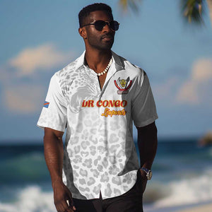 Afro DR Congo Football Custom Hawaiian Shirt Viva Les Leopards - White - African Pride