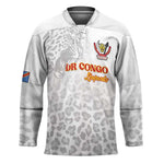 Custom DR Congo Football Hockey Jersey Go Champions Leopards - White