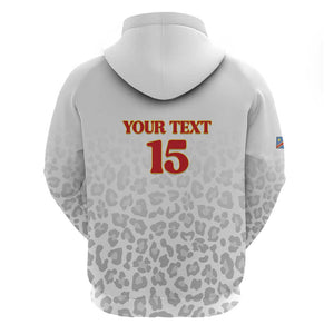 Afro DR Congo Football Custom Hoodie Viva Les Leopards - White - African Pride