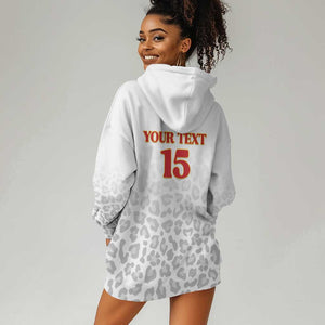 Afro DR Congo Football Custom Hoodie Dress Viva Les Leopards - White - African Pride