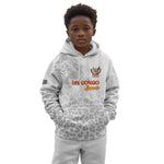 Afro DR Congo Football Custom Kid Hoodie Viva Les Leopards - White - African Pride