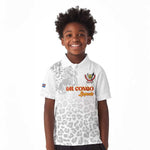 Afro DR Congo Football Custom Kid Polo Shirt Viva Les Leopards - White - African Pride