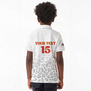 Afro DR Congo Football Custom Kid Polo Shirt Viva Les Leopards - White - African Pride