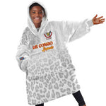 Afro DR Congo Football Custom Kid Wearable Blanket Hoodie Viva Les Leopards - White - African Pride